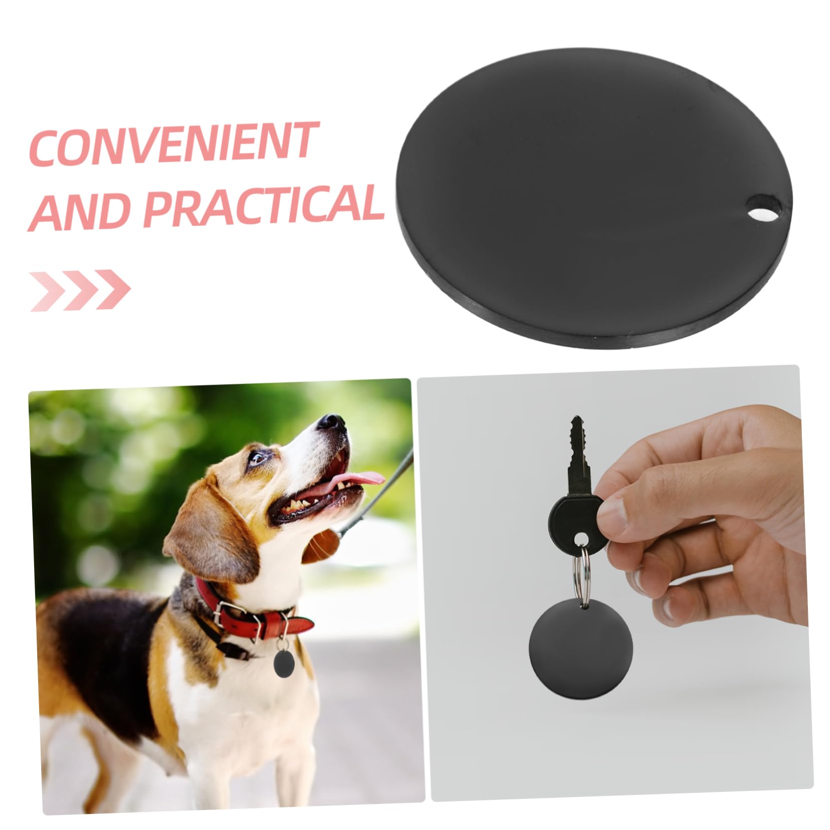 Angoily 4 Set Di Animali Domestici Piccola Etichetta Chiave Spazi Vuoti Per Medagliette Per Cani Targhette Identificative Del Cane Tag Del Cane Nero Acciaio Inossidabile 6 Pezzi*4