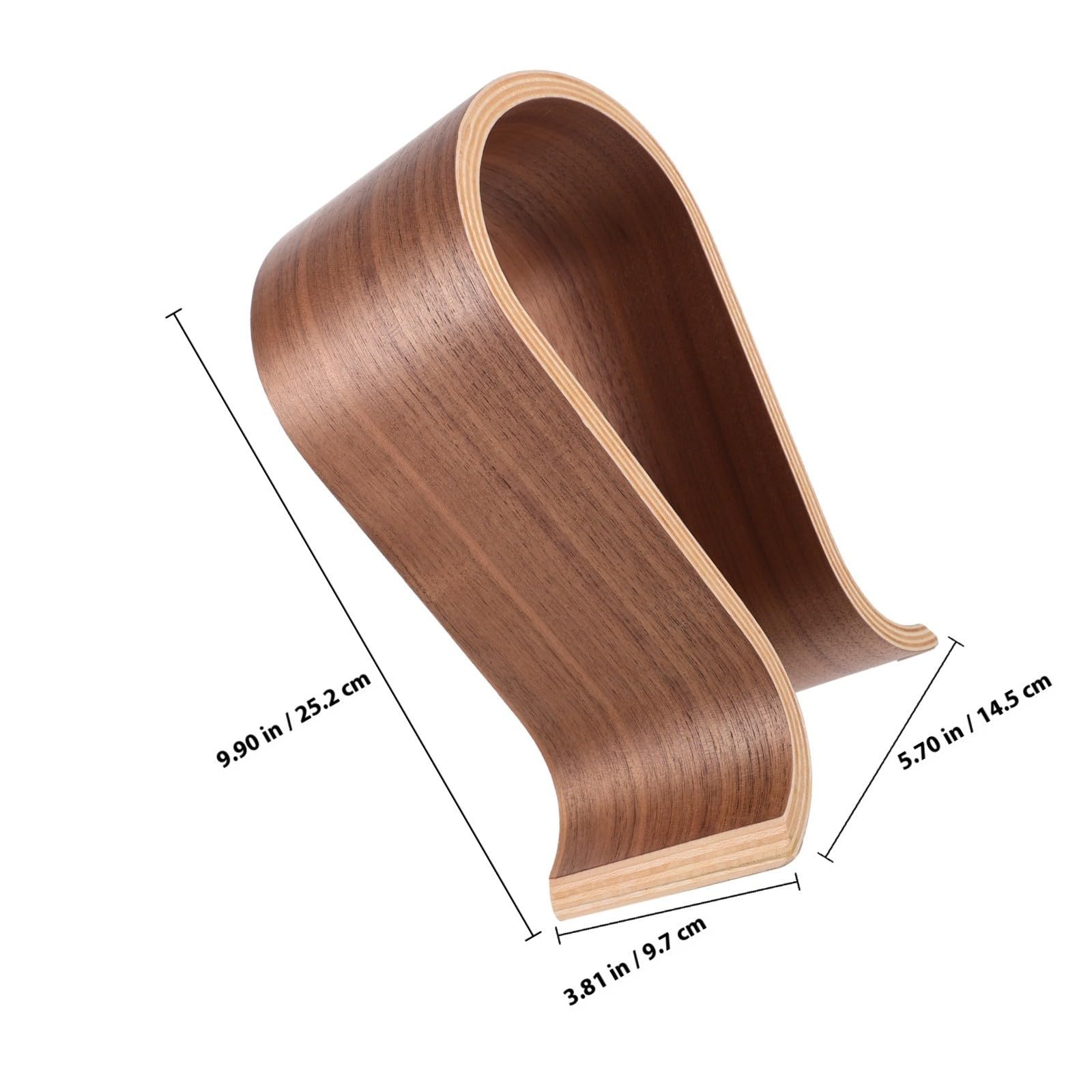 Mikinona Soporte para Auriculares de Madera Marrón Diseño en Forma, Compatible Auriculares Cubiertos, Colgador Resistente para Escritorio Gaming