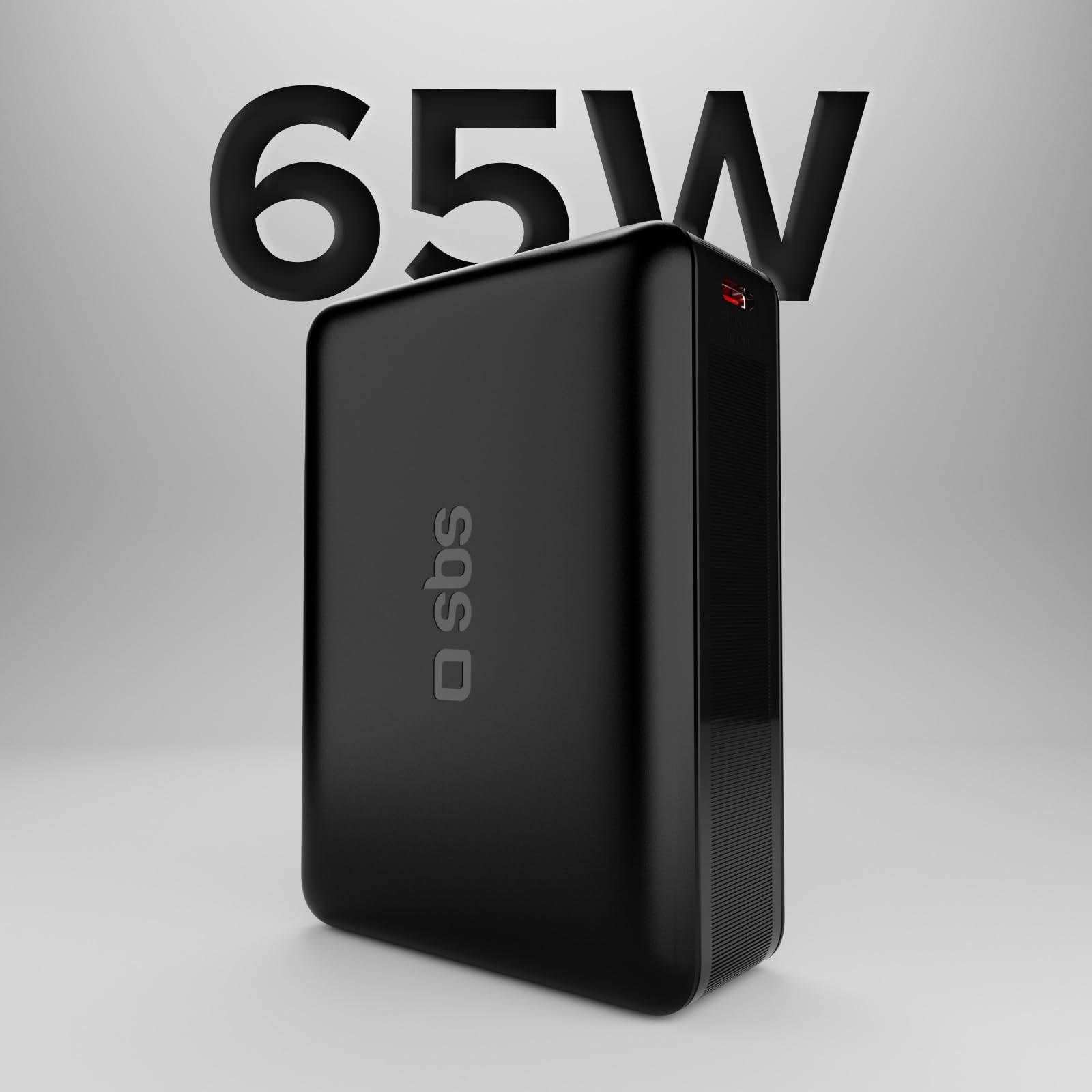 SBS NanoTube PowerBank HD, 20.000mAh, 65W Power Delivery, AFC, Power Bank con Ricarica Rapida, Tecnologia Alta Densità, USB-C, Caricabatterie Portatile da Viaggio, Design Compatto, Nero
