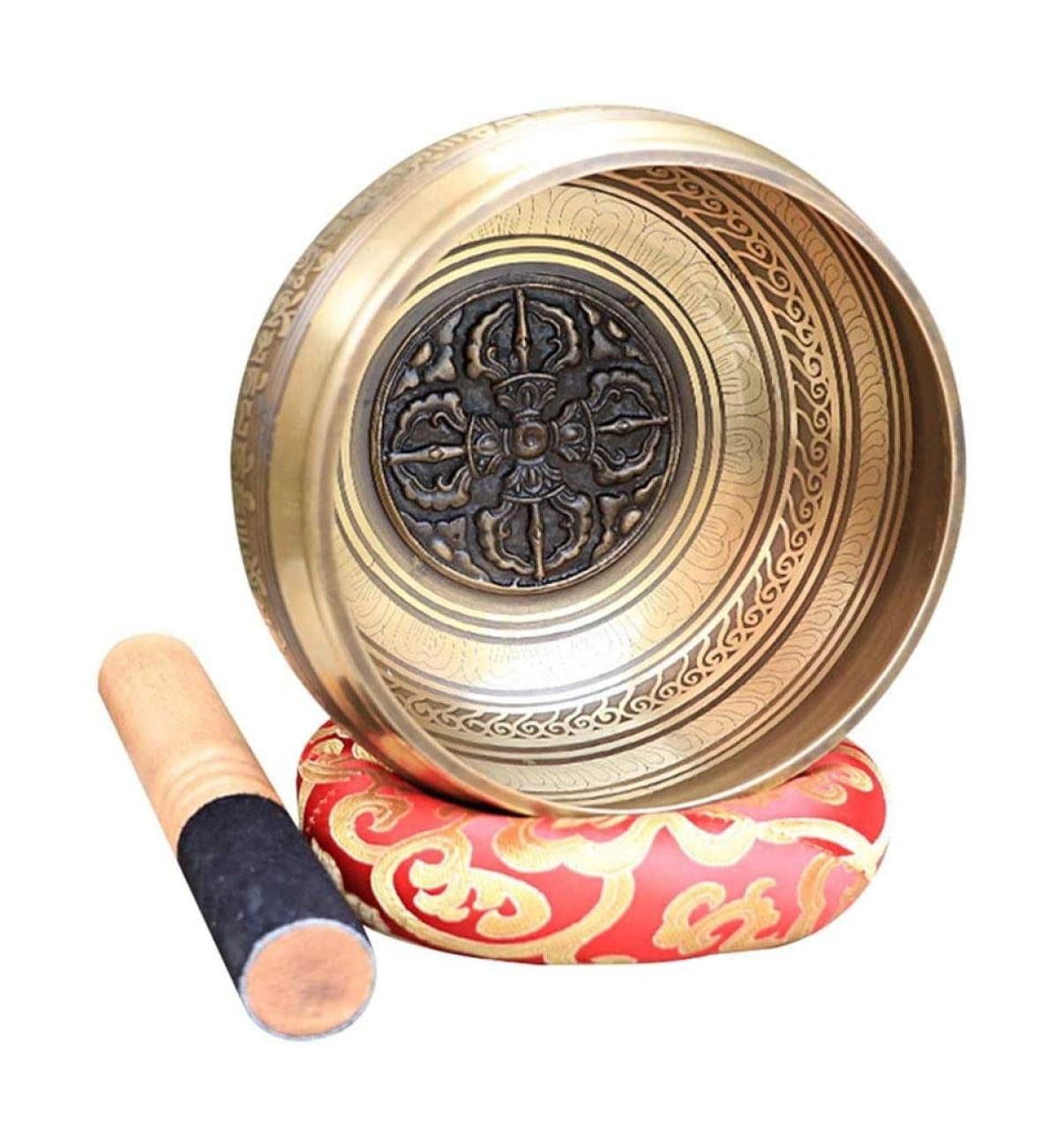 Set di campane tibetane in lega, per meditazione, terapia del suono, realizzate a mano in Nepal, facili da suonare con cuscino percussore, per yoga, preghiera, guarigione dei chakra, rilassamento e c