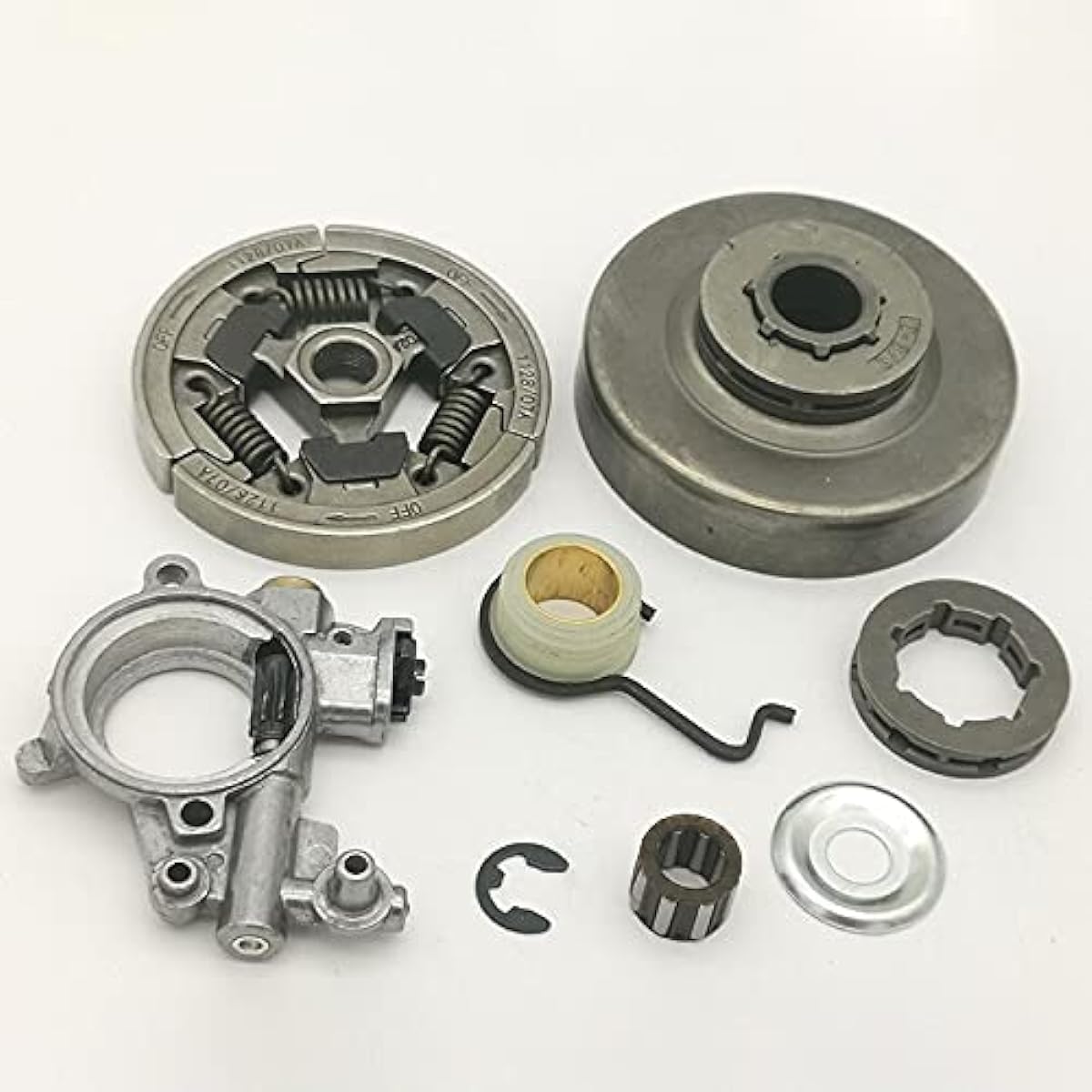 Clutch Drum 3/8 8T 7T Sprocket Rim Kit Compatible with Sti-hl MS361 MS 361 Oil Pump Worm Gear Chainsaw 1128 007 1000, 1128 160 2004