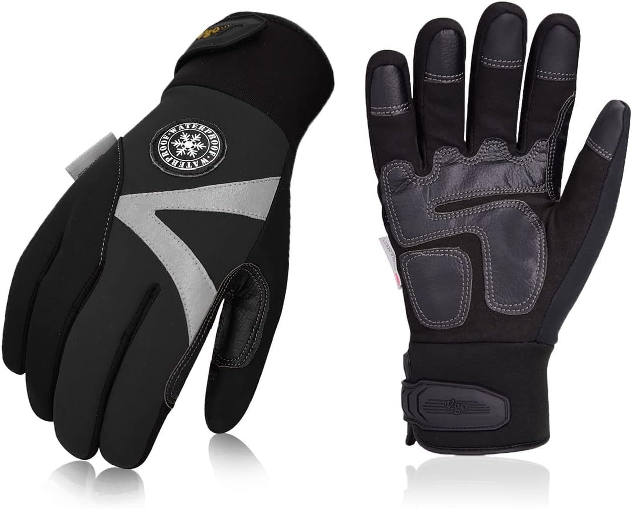 Vgo... Winter Waterproof Work Gloves Touchscreen, Thermal Safety Working Gloves in Cold Weather -20℃