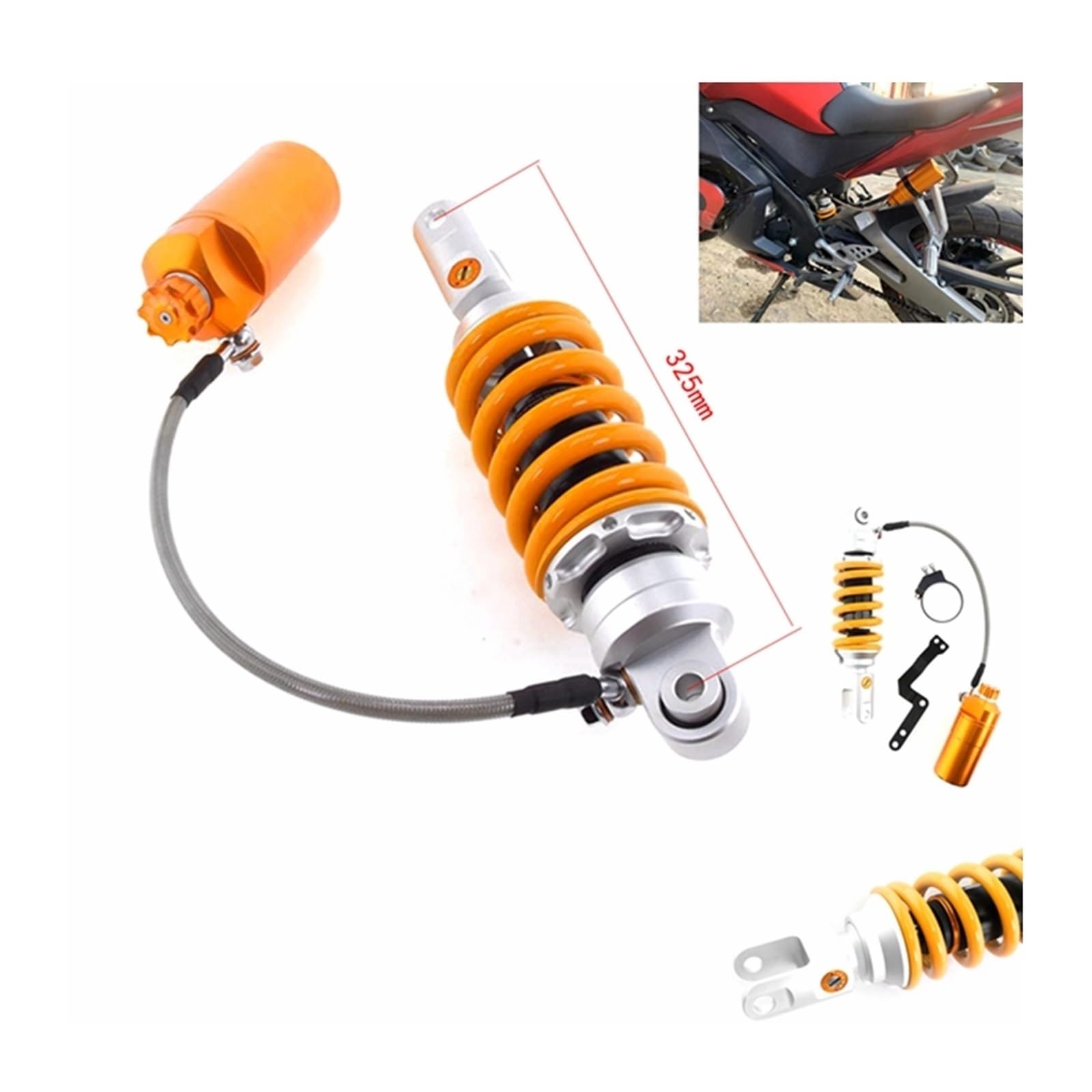 アブ Amazon.com: 325mm Motorcycle CNC Adjustable Damping Shock Absorber