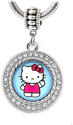 LaBenie Gatito colgante en cuentas rosadas