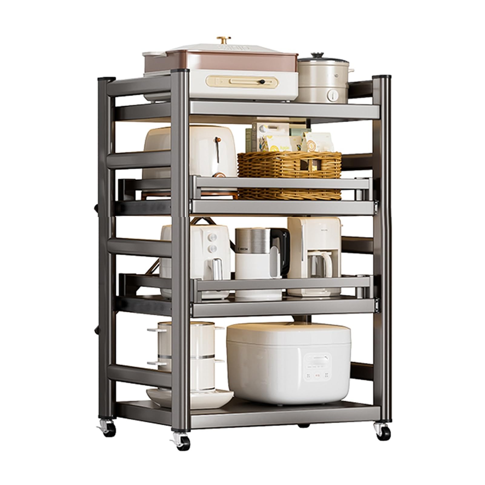 Carrito De Almacenamiento Delgado,Carrito De Almacenamiento Rodante Ultrafino,especiero De Acero Al Carbono Junto Al Refrigerador,Estante for Almacenar Alimentos(30x125x41cm)