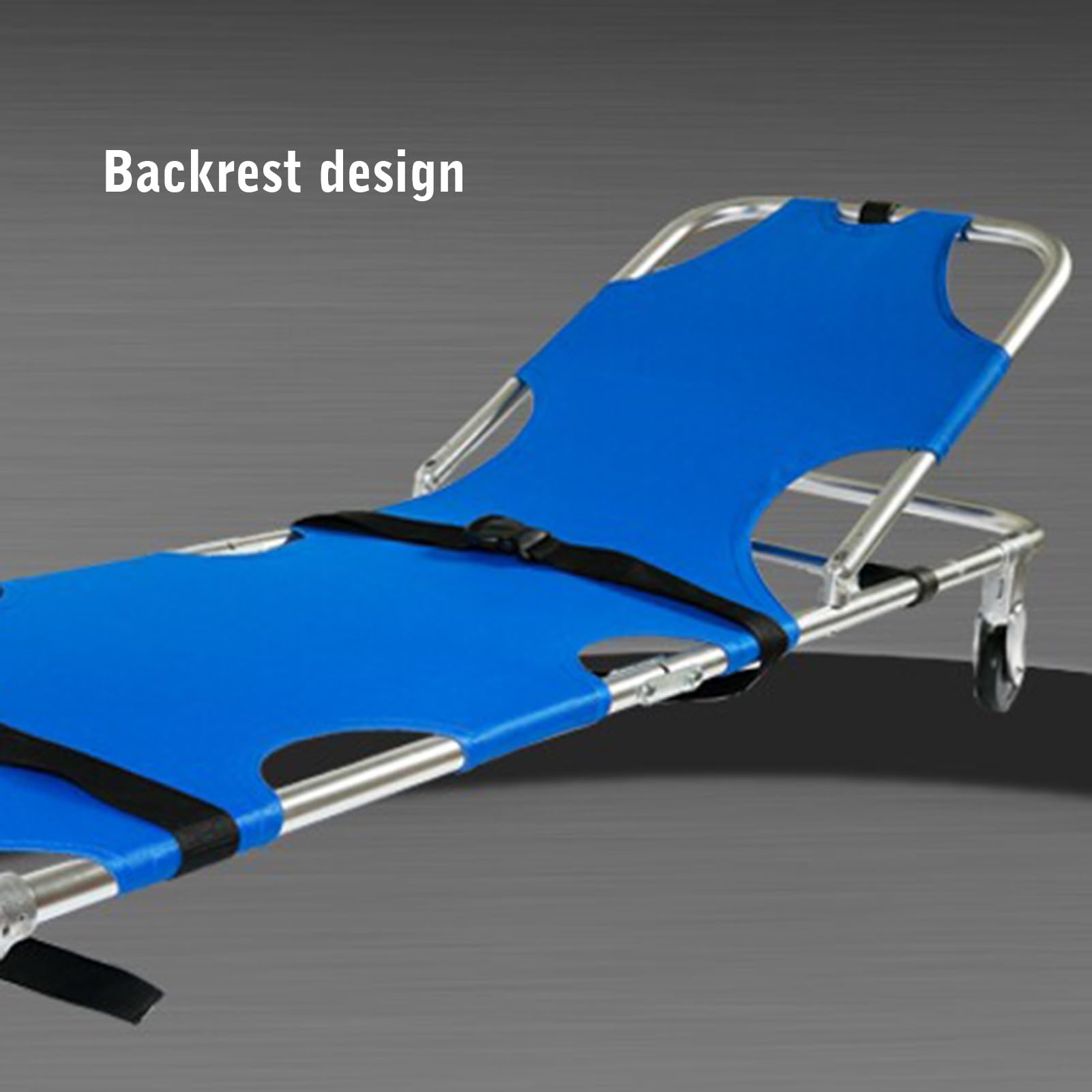 Klappbare Rettungstrage Aus Aluminiumlegierung, Notfalltrage Mit Rückenlehne Und Rädern, Patiententransport Mit Zugstange, For Zuhause Und Im Freien