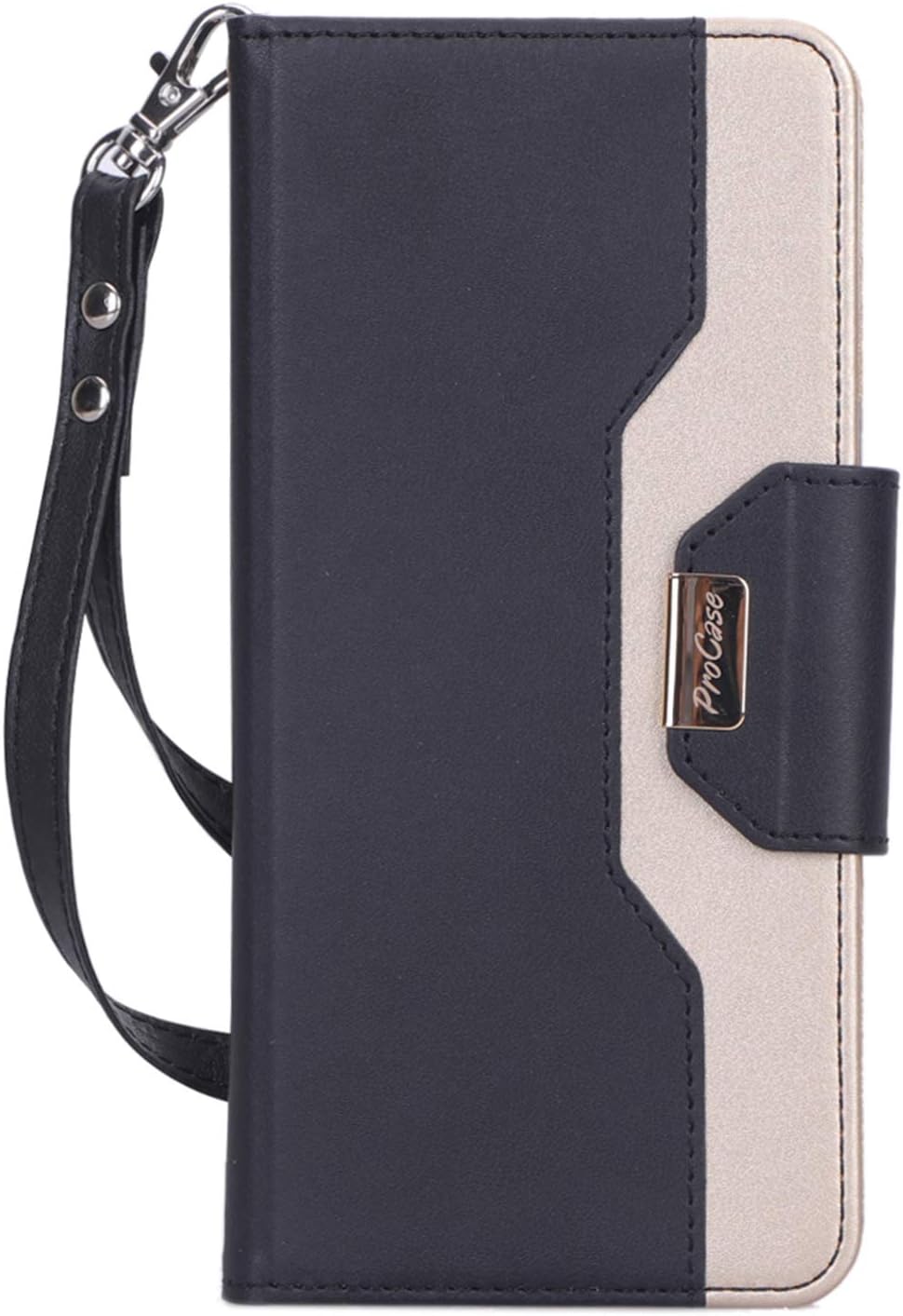 ProCase Galaxy S10 5G Wallet Case for Women Girls, Folding Flip Case with Card Holder Wrist Strap for 6.7 Inch Galaxy S10 5G 2019 Release –Black