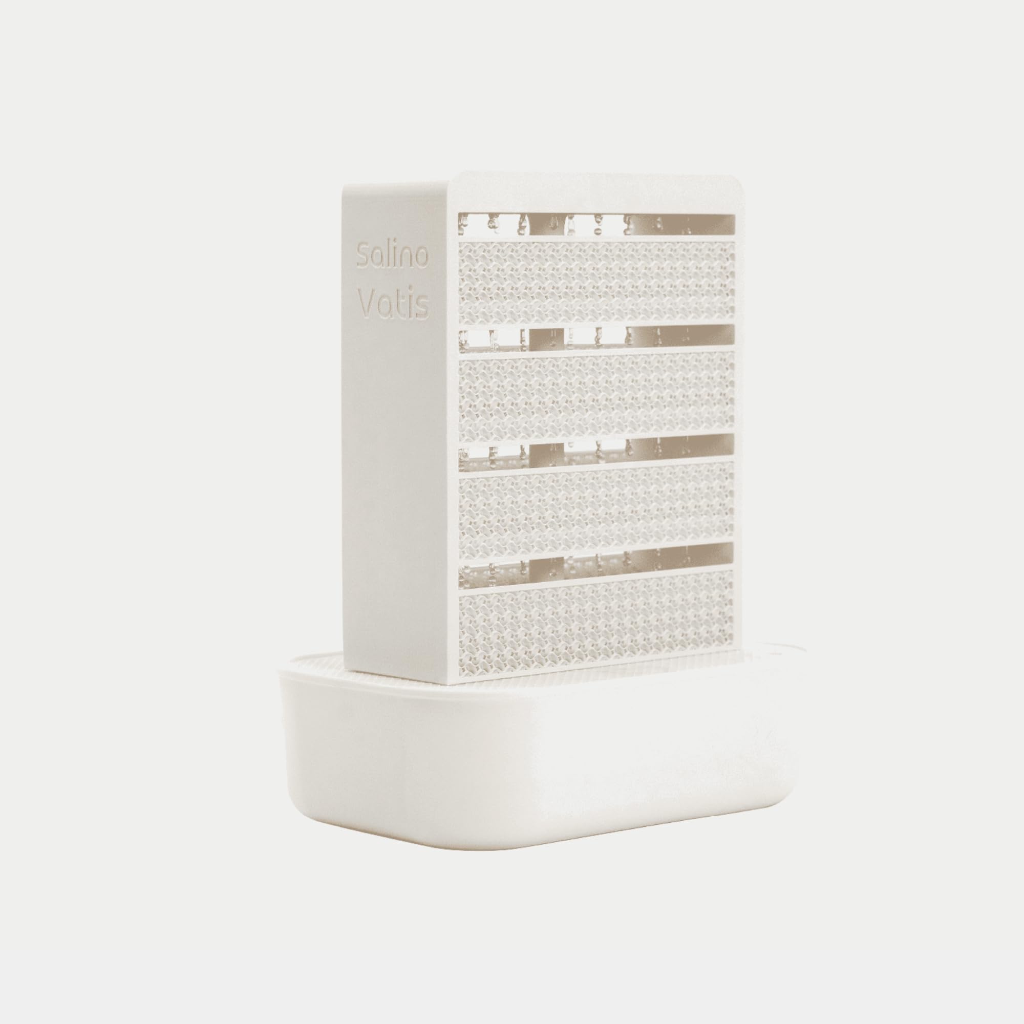 Mini-Saline Vita – Stylischer Salzluft-Befeuchter für Zuhause, gesundes Raumklima, natürliche Meeresbrise, leise & energiesparend (Kreide) - Made in Germany