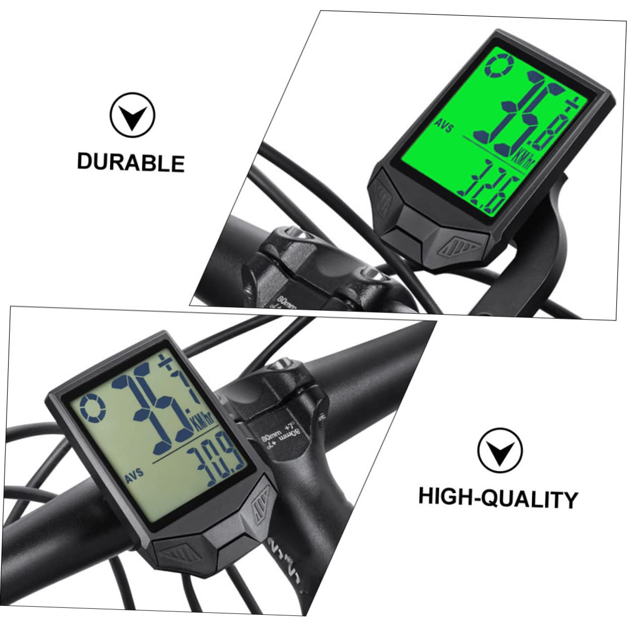 ifundom 1pezzi Contachilometri Per Bici Tachimetro Schermo Lcd Visualizza Velocità Attuale e Media Trascorso Design Staccabile Facile Rimuovere Adatto Bici Mountain Bike e Elettriche