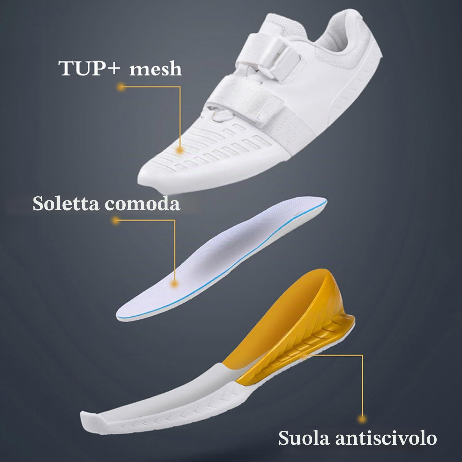 Scarpe da Sollevamento Pesi per Uomo e Donna,Scarpe da Squat da Stacco,Bodybuilding di Sollevamento Pesi Scarpe,Comode,Antiscivolo,per Fitness Indoor,Cross-Trainer