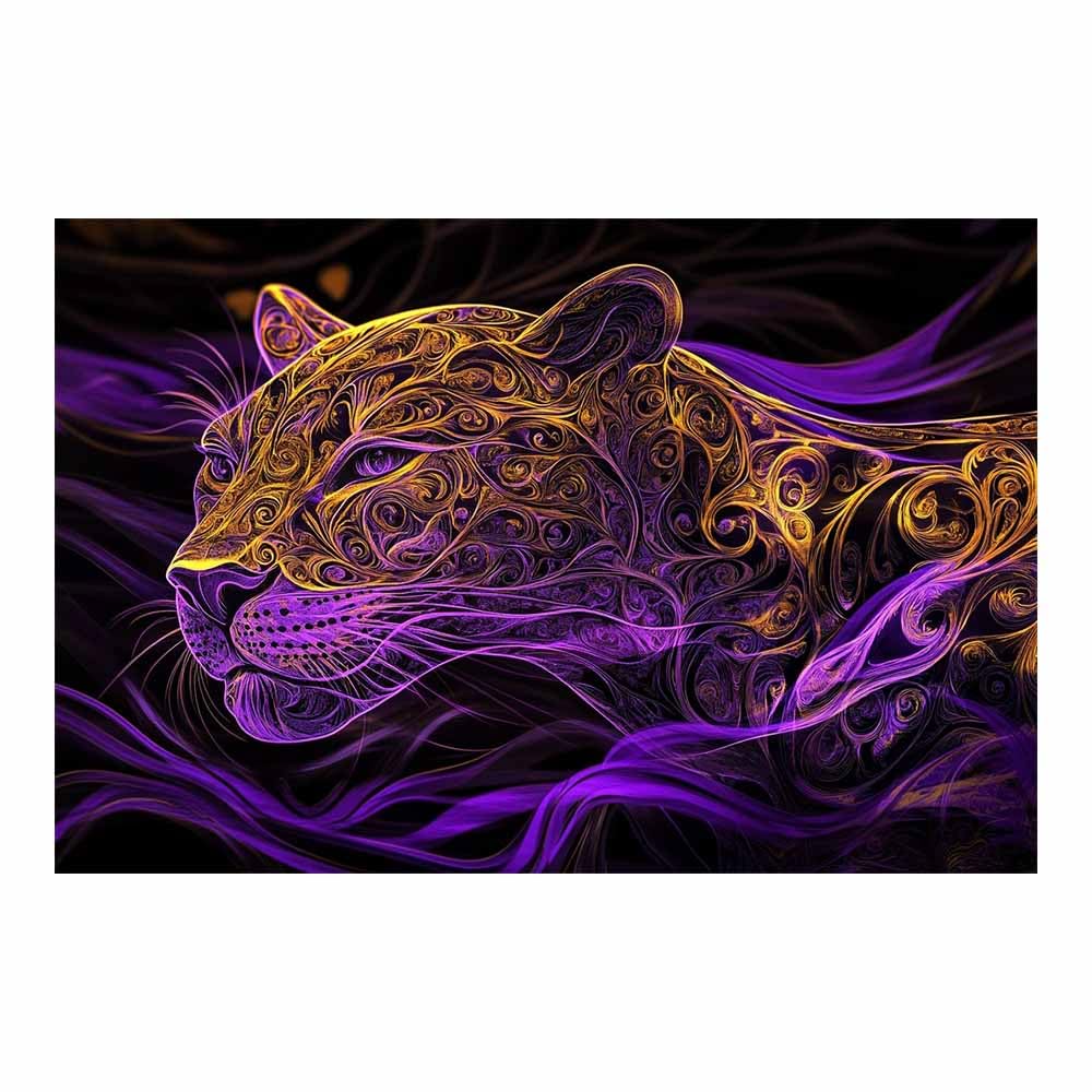 JOSUE Animal Canvas Wall Art For Living Room Abstract leopard Work House Decoration for Living Room Home Decor Pictures Walls Art(Purple 25)-70x100cm Unframed