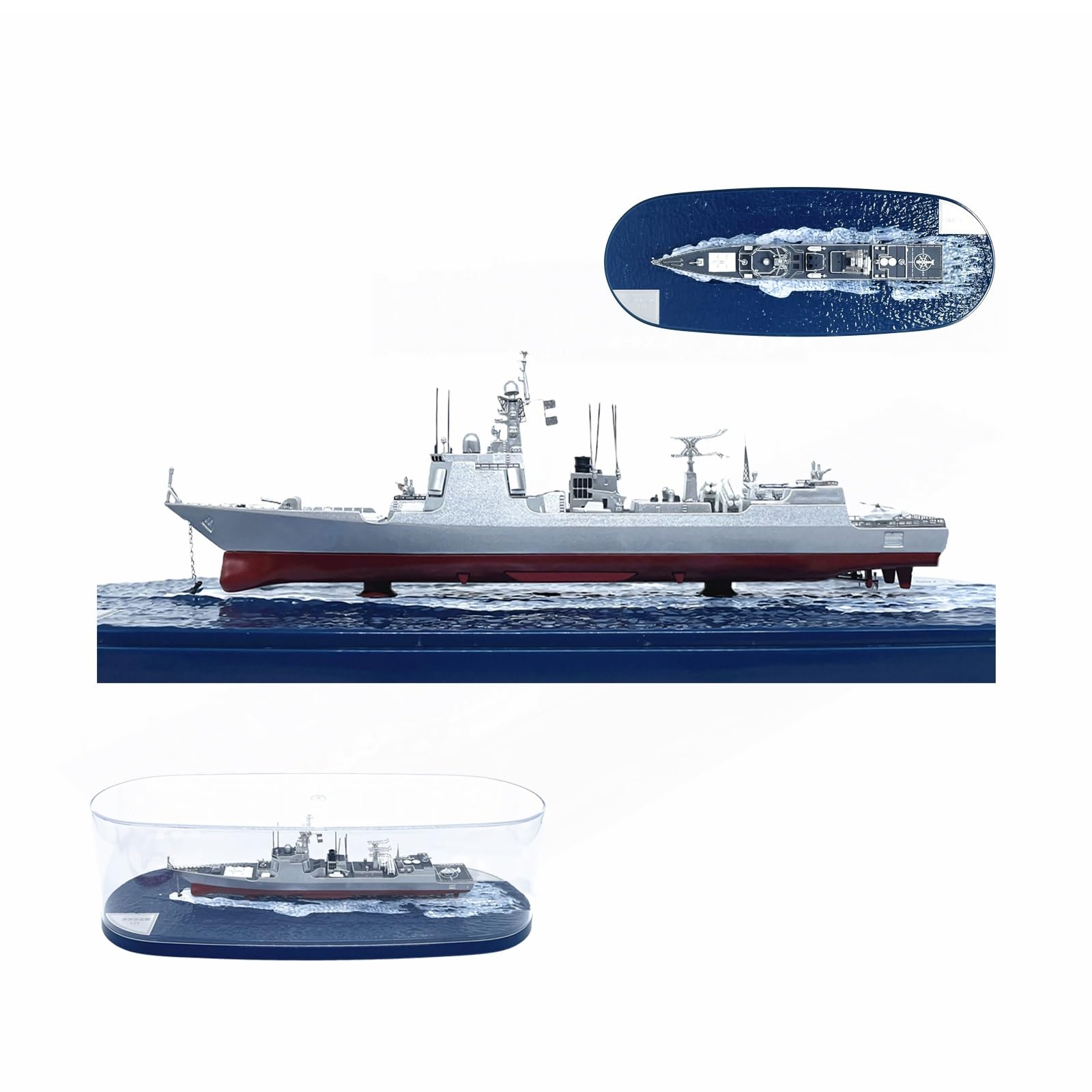AVMLWEPA 052C Destroyer 1:700 Scale Alloy Diecast Military Warship Model Kit with Display Stand and Water Base Premium Collectible Replica for Adult Navy Enthusiasts Desk Shelf Decor