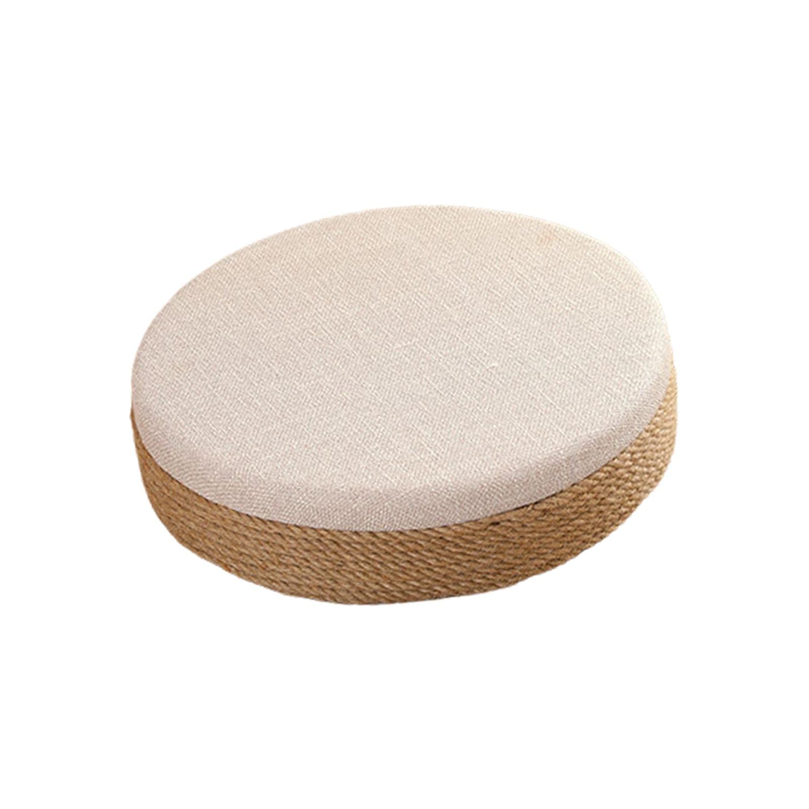 Round Seat Cushion Seat Pad Ottoman Tatami Pouf Mat for Balcony Dining Room White|Pillows|Home & Garden-image-21