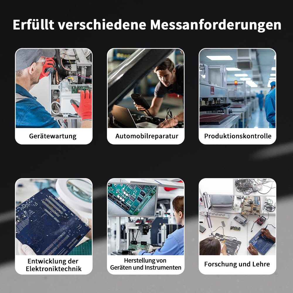 Handheld LCR Messgerät mit Batterie Innenwiderstandstester Präzisionsmultimeter für Kapazität/Induktivität, 4 Draht Kelvin Klemmen 100Hz–100kHz
