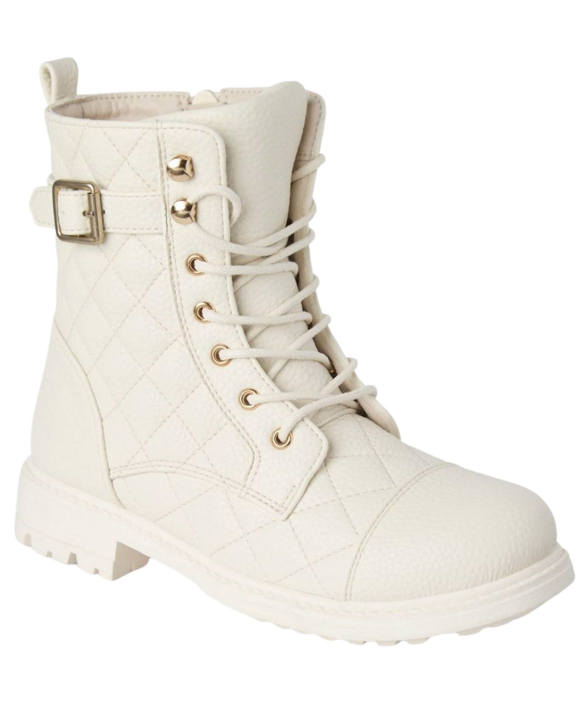 Bottes de combat pour filles avec boucle et finitions matelassées