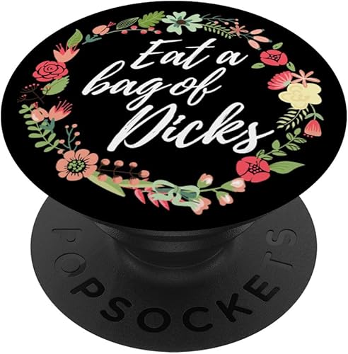 Coma una bolsa de pollas negro divertido cita sarcástica diciendo regalo PopSockets agarre y soporte para teléfonos y tabletas