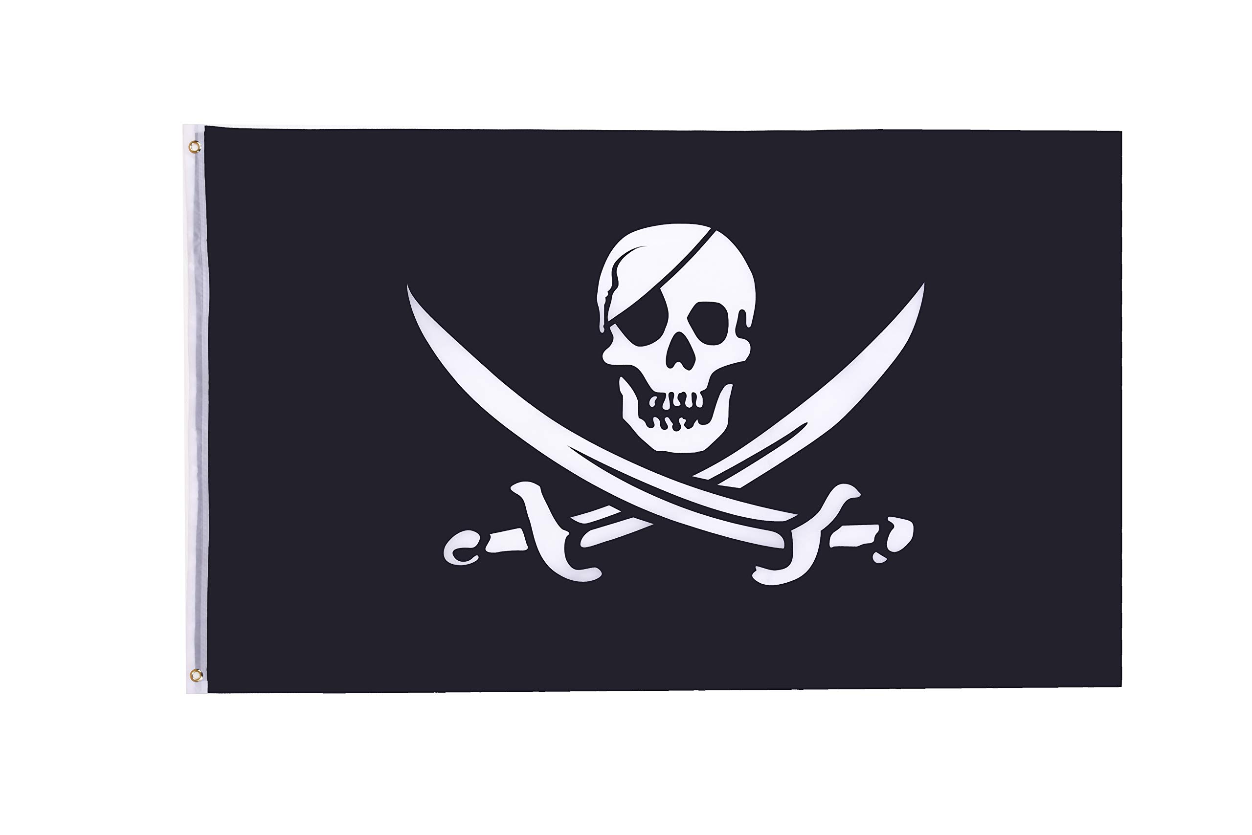 RainRoad Jack Rackham Flag 3x5Ft,Broadsword Old Skull Bones Pirate Flag Printed Polyester Banner for Inside/Outside Use Brass Gromme（Jack Rackham Flag