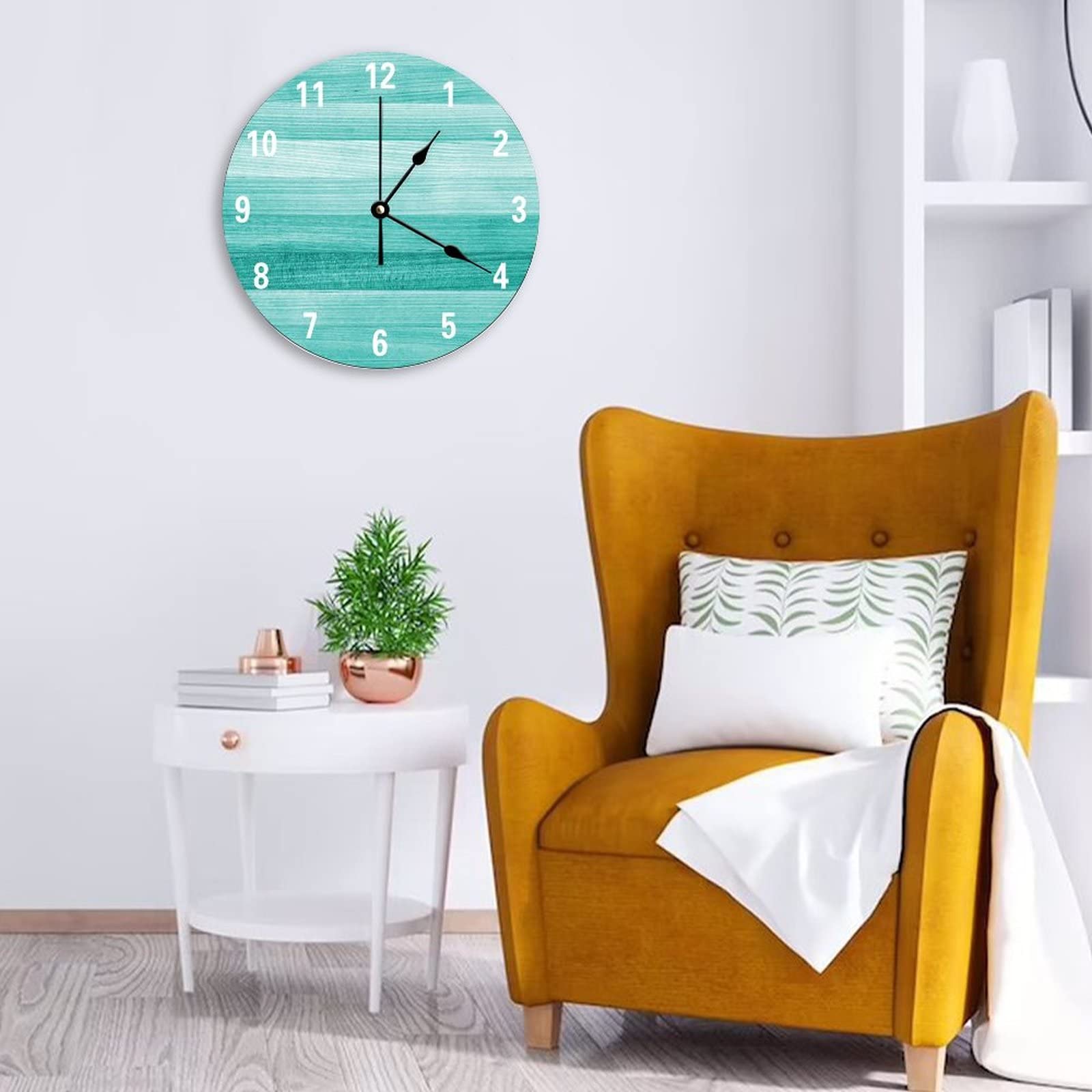 Orologio da parete decorativo silenzioso senza ticchettio, rotondo, in legno, per camera da letto, soggiorno, casa, ufficio, scuola, decorazione da parete, 30 x 30 cm