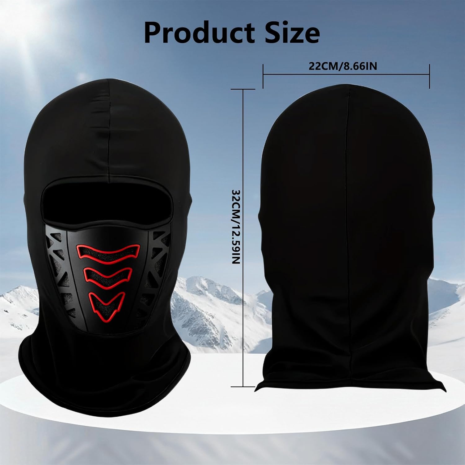Summer Balaclava Face Mask for Men and Women, UV Protection, Breathable Cooling Sun Protection Mask for Motorcycle and Cycling, Full Head Coverage with Glasses Holes Black