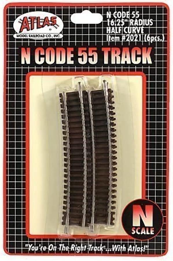 Voie Courbe Complète Atlas Trains N Code 55 - Rayon 21,25 Pouces | Échelle 1:160, Nickel Argent, Pour Modélisme Ferroviaire