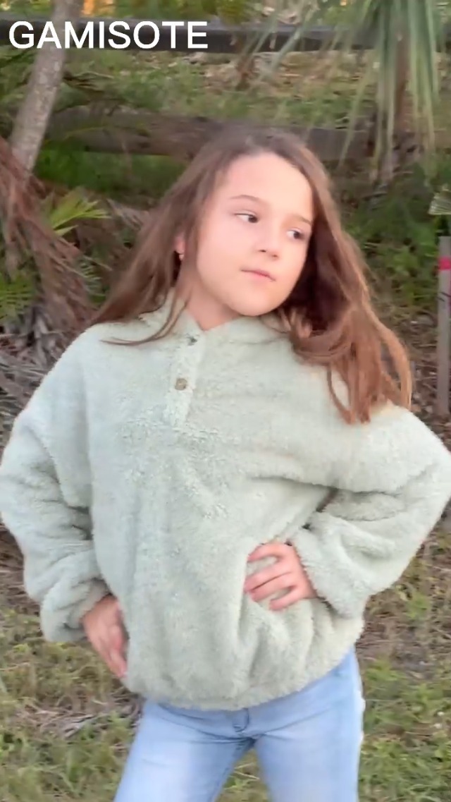 Amazon.com: GAMISOTE Kids Girl's Fuzzy Hoodies Warm Loose Button