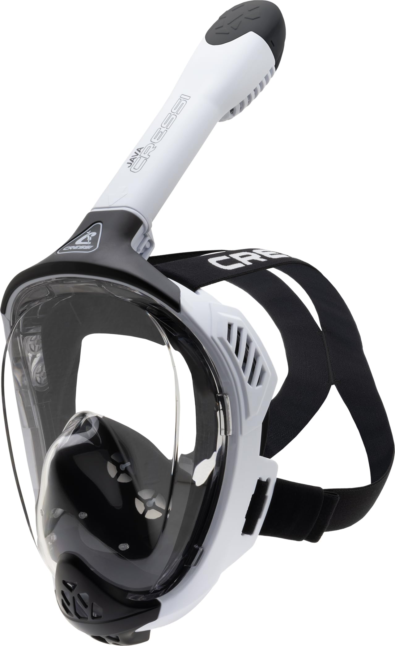 CRESSI Java Full Face Mask - Maschera Snorkeling Integrale Unisex, Lente Ultra Chiara Anti Fog, 100% Silicone, Snorkel Dry con Valvole Sicurezza