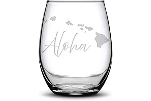 Etched Aloha Wine Gift -17 oz