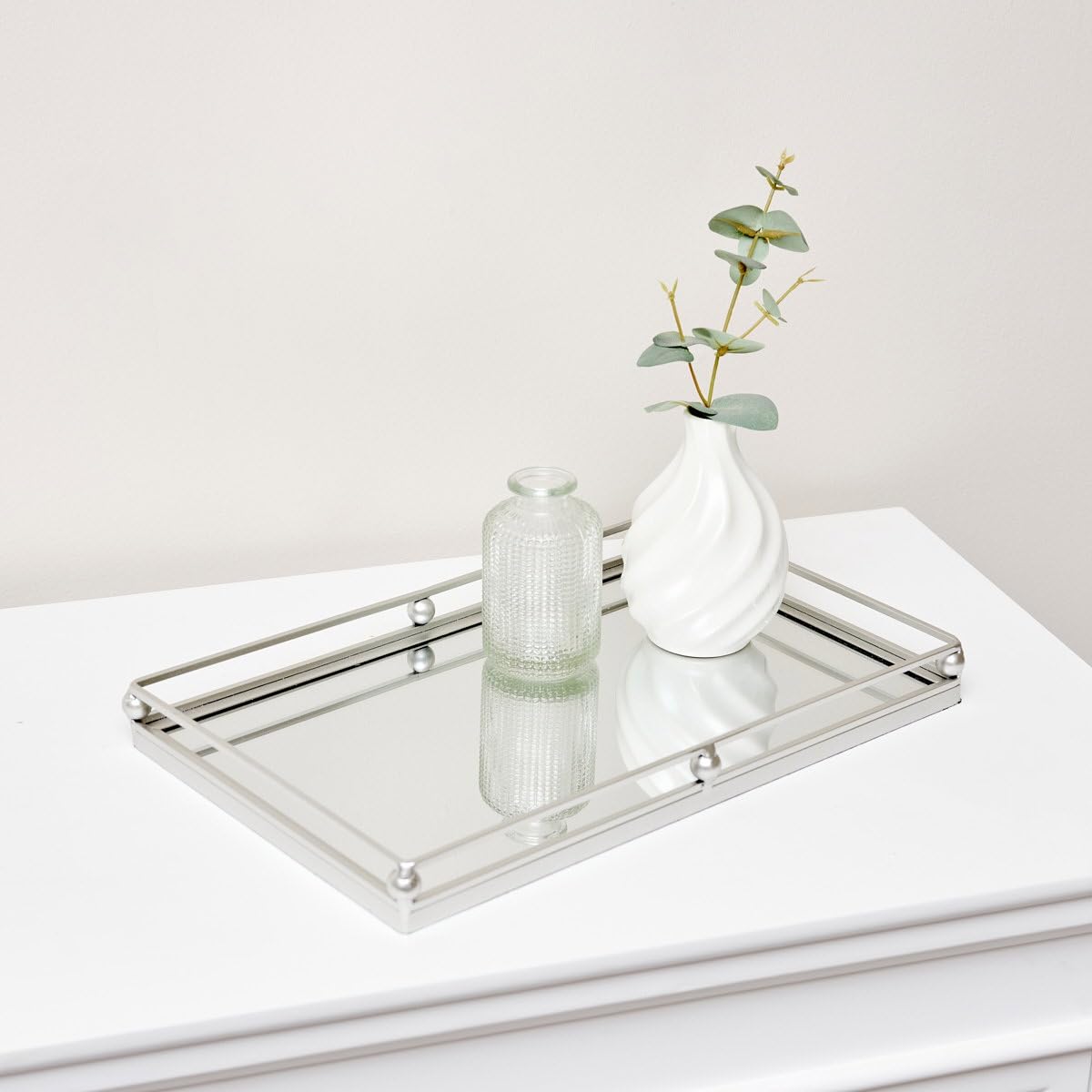 Melody Maison Silver Rectangle Mirrored Display Tray from B&Q