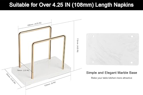 Miniatura 8 de Servilletero + soporte de plátano de doble gancho con base de mármol, dispensador de papel de seda independiente moderno de metal y organizador de