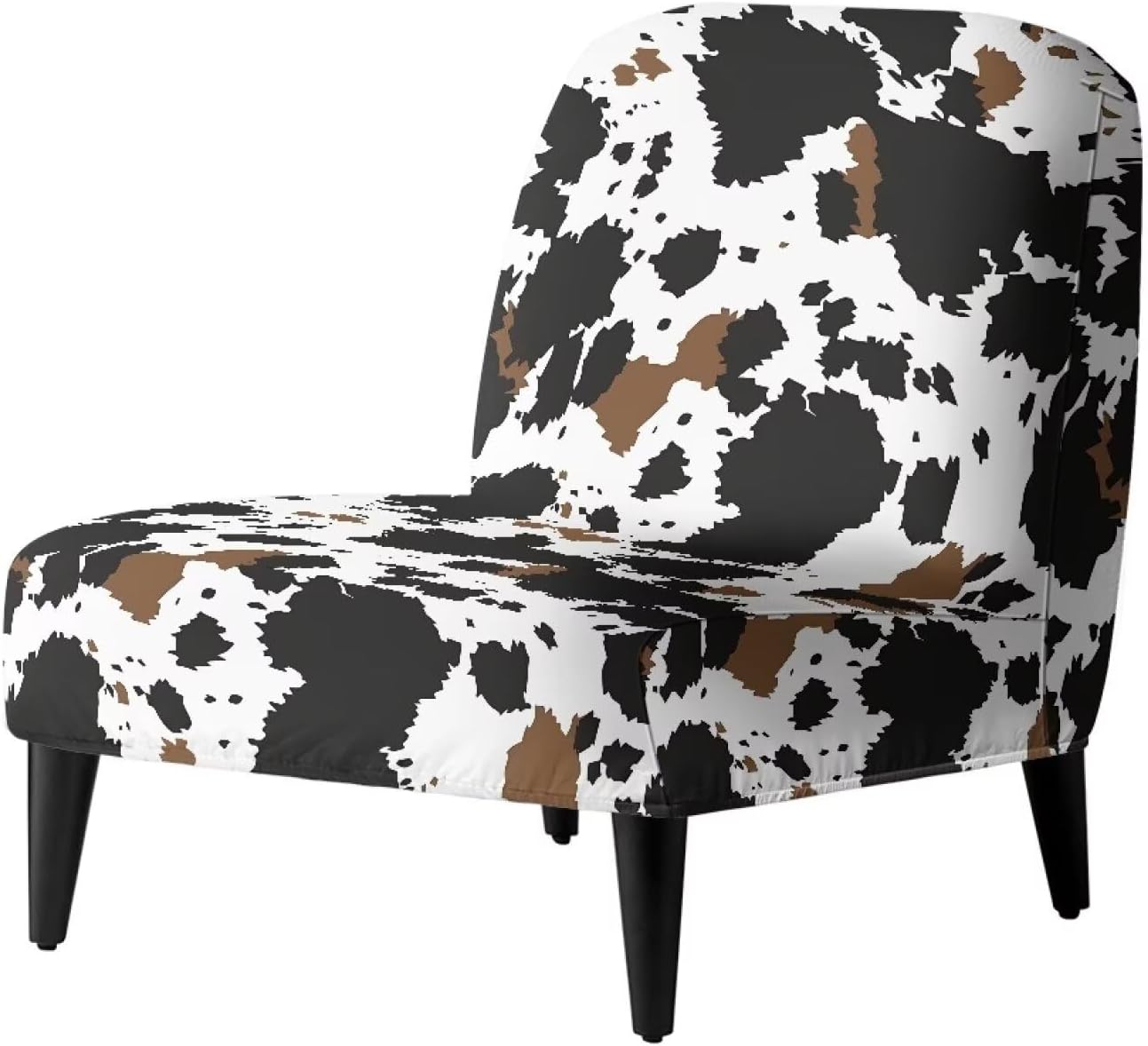 Armless Accent Chairs Covers Thick Zebra Print Armless Sofa Cover Stretchable Removable Slipper Chair Slipcover for Living Dining Room Hotel