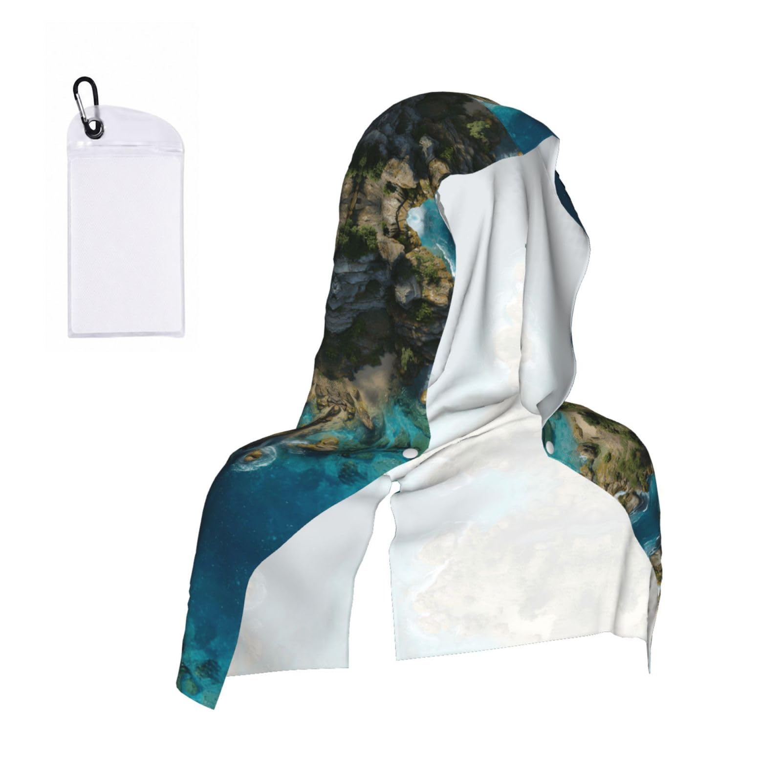 MLTRFGJ Coastline Print Cool Hooded Towels And Keep Them Cool For Several Hours.