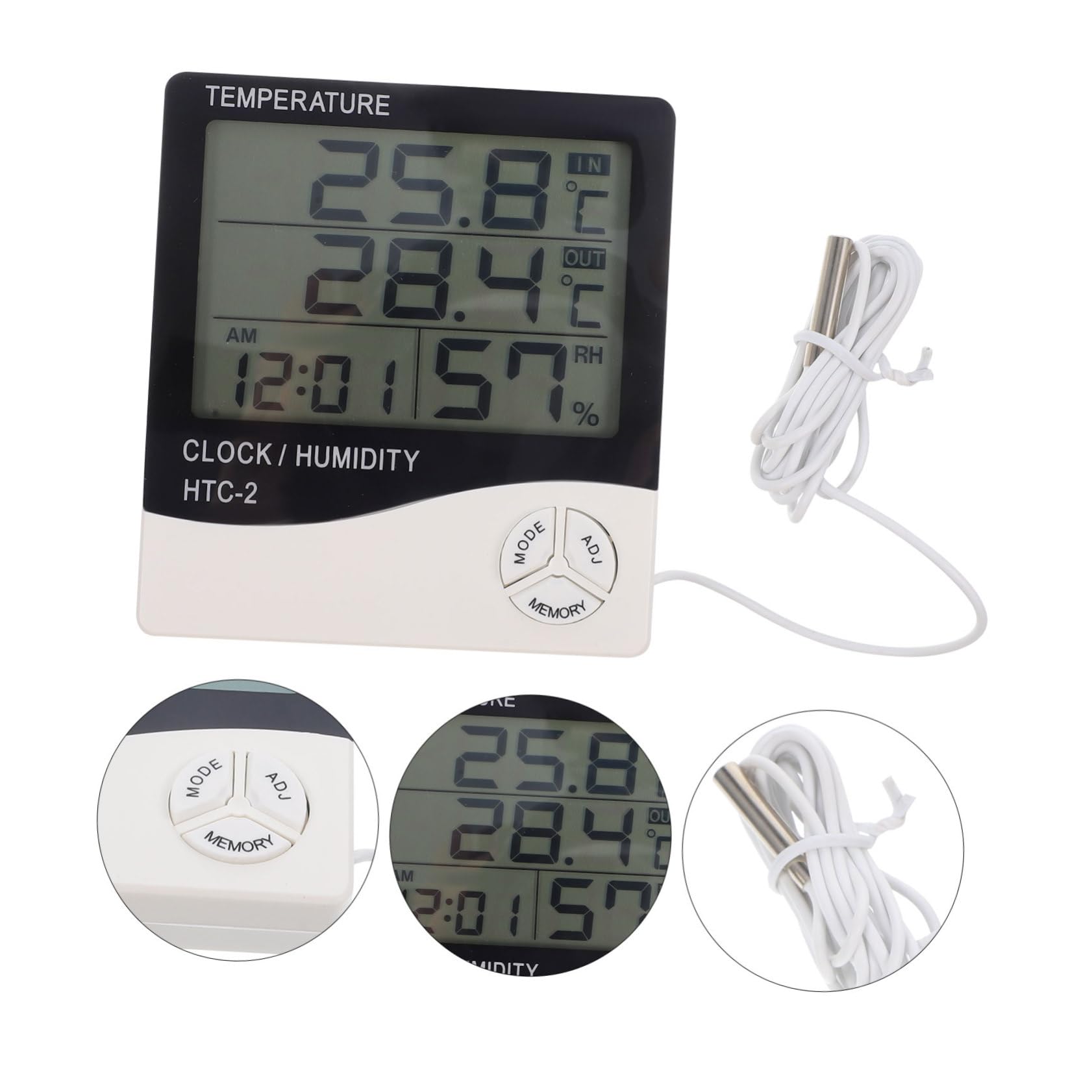 Mipcase 3piezas Digital Acuario Pantalla Lcd Monitor De Temperatura y Humedad Para Peceras Jardín y Oficina Para Mantener Un Saludable Para Peces