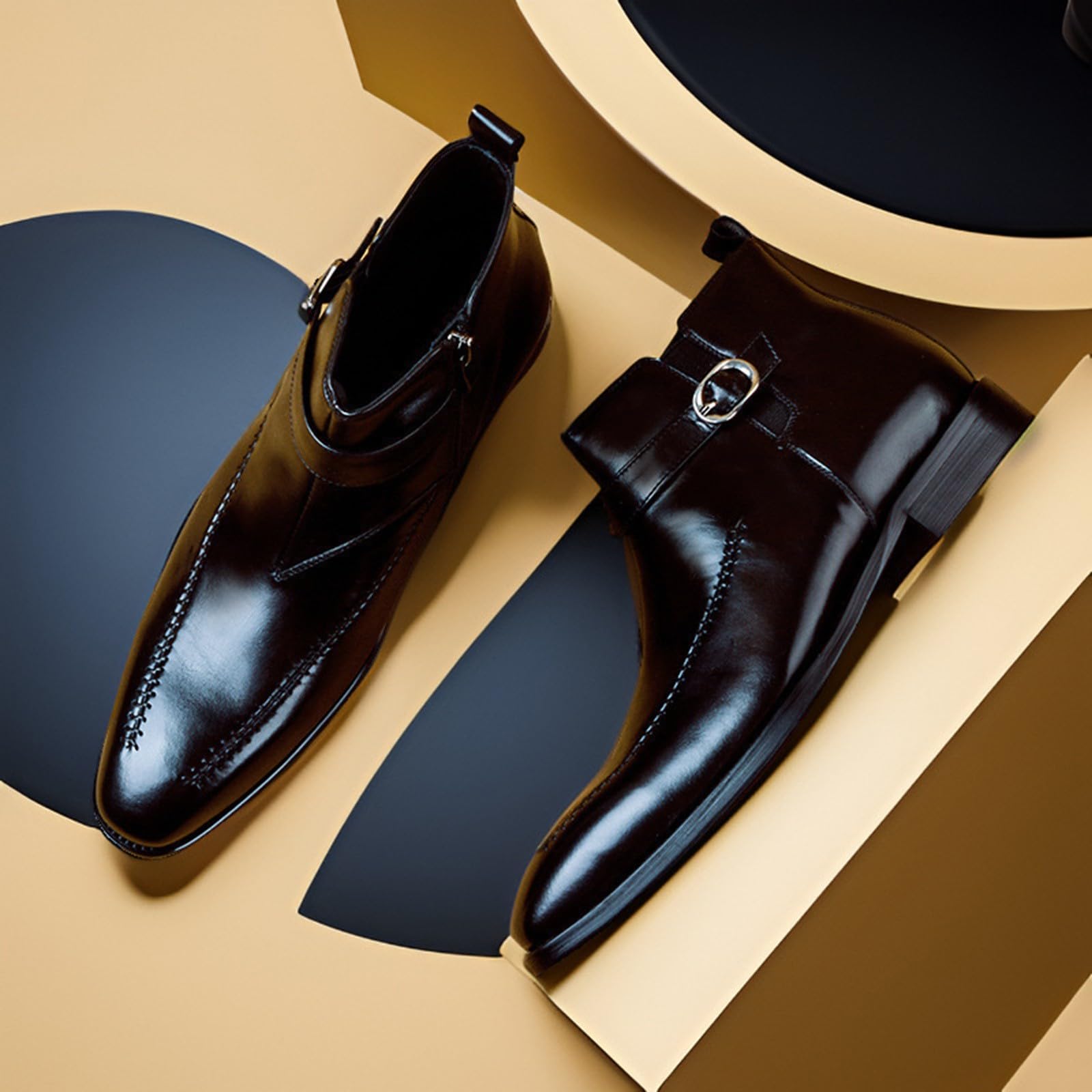 Botines para hombre Tacón Bloc Botines Cómodos Friezeitstietel