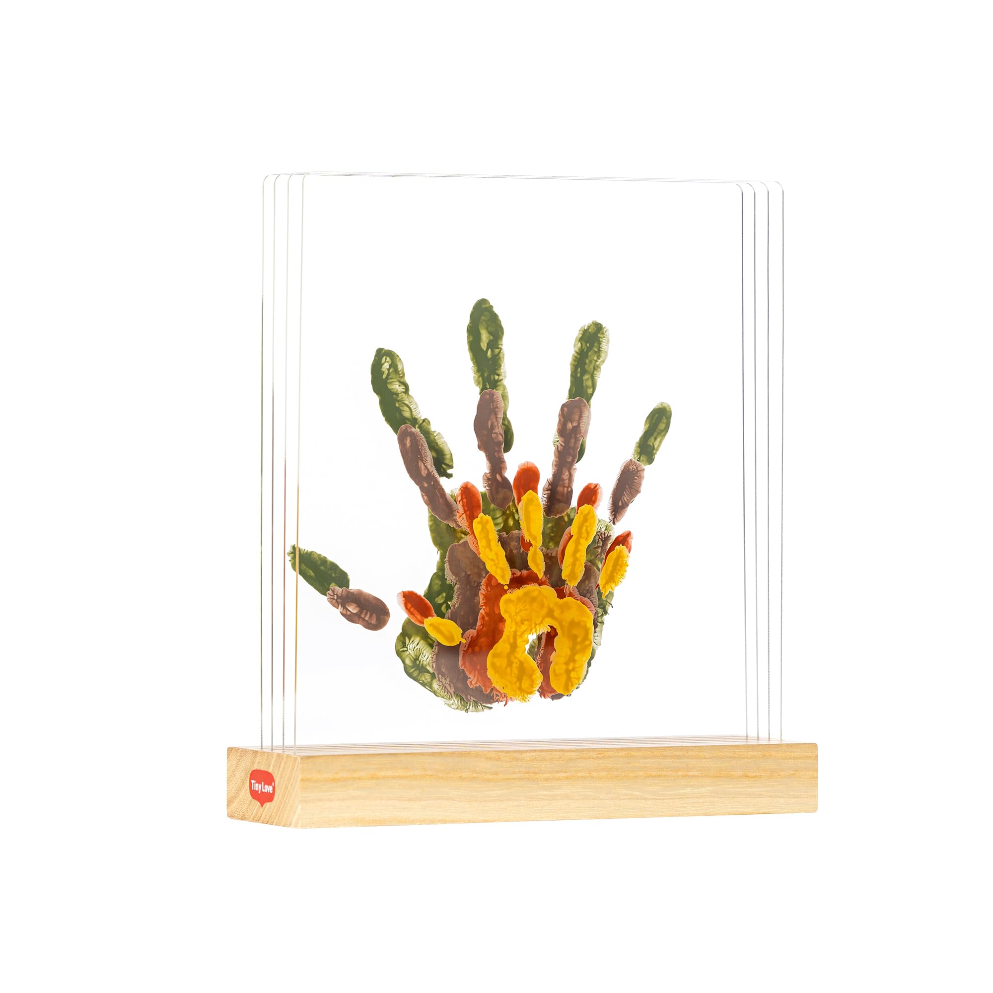 Tiny Ideas Cornice Per Impronte E Foto Bambino – Kit Con Tampone Inchiostro Rosa, So Little So Loved, 28x28 Cm - 2