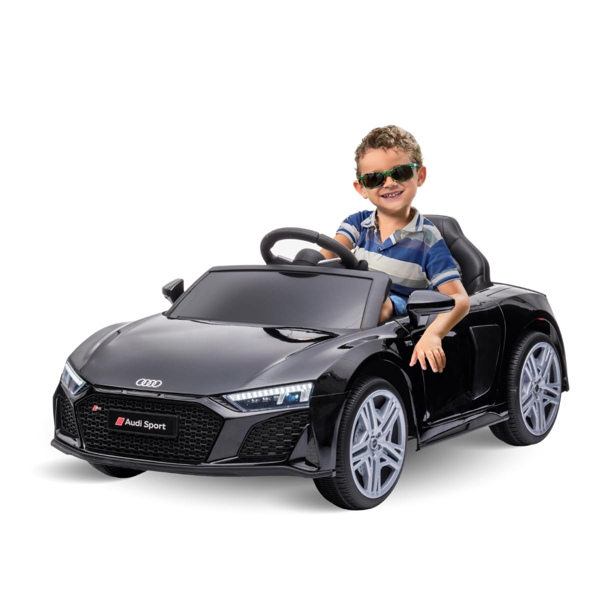 Mobiclinic® Kids, Coche eléctrico para niños, Licencia Audi r8 Spyder, Mobisporty, +3 años, 2 Motores, 12v, Mando a Distancia, Bluetooth, USB, Luces led, hasta 6 km/h