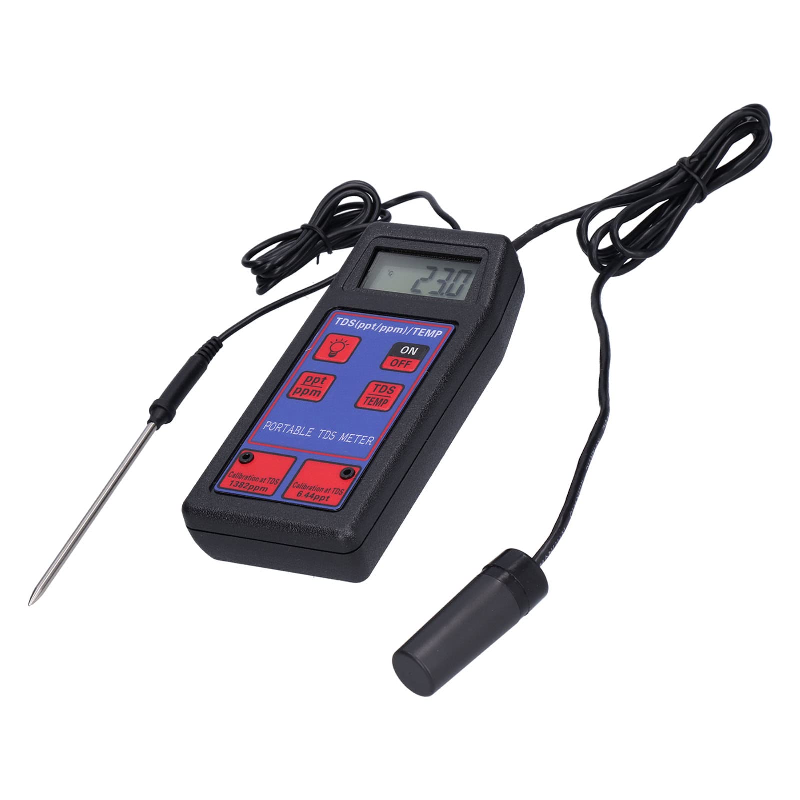 Medidor de temperatura TDS 2 en 1 Analizador portátil de calidad del agua Probador TDS con pantalla retroiluminada para piscina hidropónica Material ABS 6.5x3.0x1.2in
