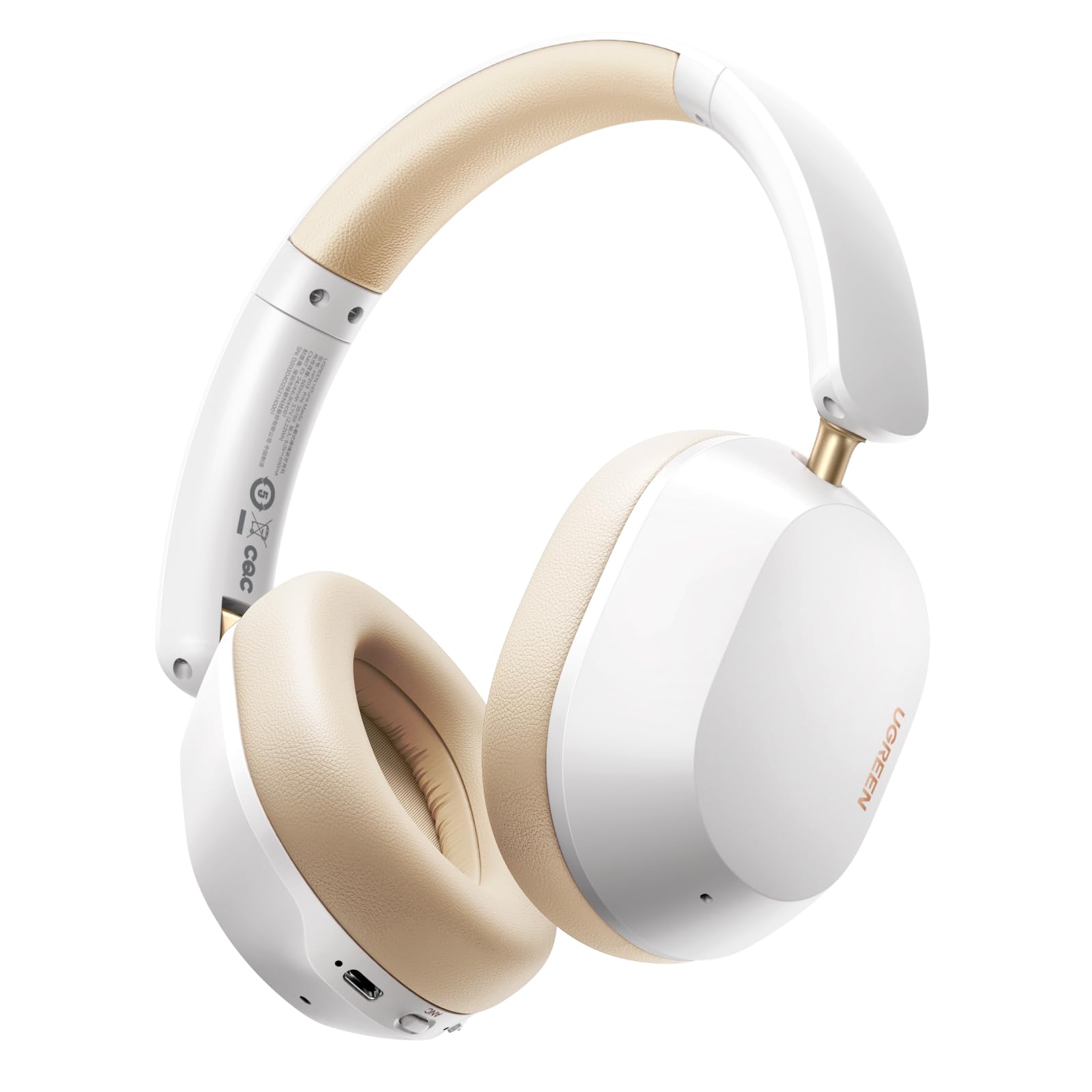UGREEN HiTune Max5C Headphones Wireless, 75H Playtime, Adaptive Noise Cancelling, Hi-Res Sound Bluetooth 5.4 Over-ear Headsets, Custom EQ & Multiple Connection via App, On-ear Earphones