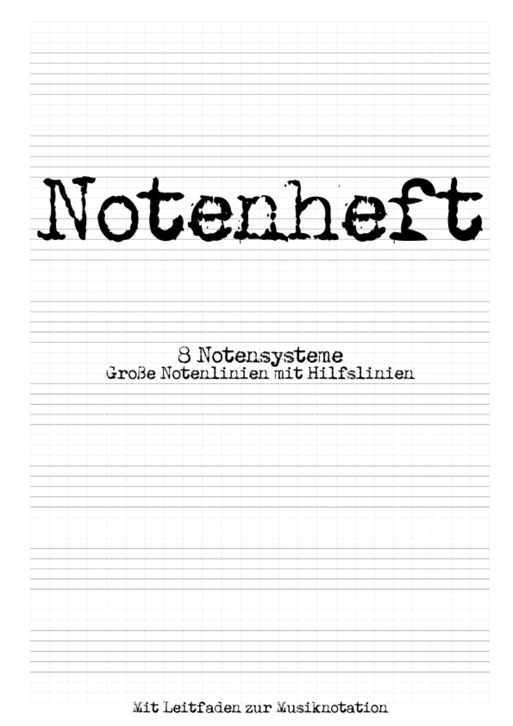 Cahier de musique avec lignes de repère pour apprendre à écrire les notes