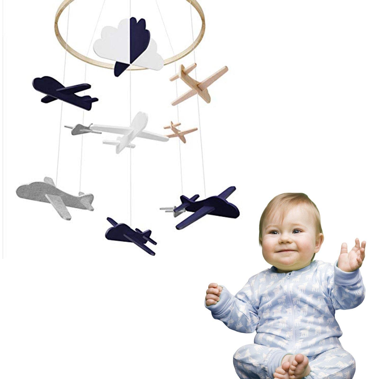 Stronrive A Baby Crib Mobile Nursery Cot Mobile Baby Rattle Toy Felt Ball Mobile Baby Wind