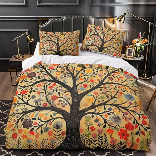Housse de couette imprimé 3D l'arbre de vie ensemble de literie microfibre King 3 pièces - 4