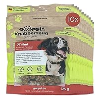 GOOPSI Hundeleckerli - Confezione da 10 snack per cani, senza cereali e senza zucchero