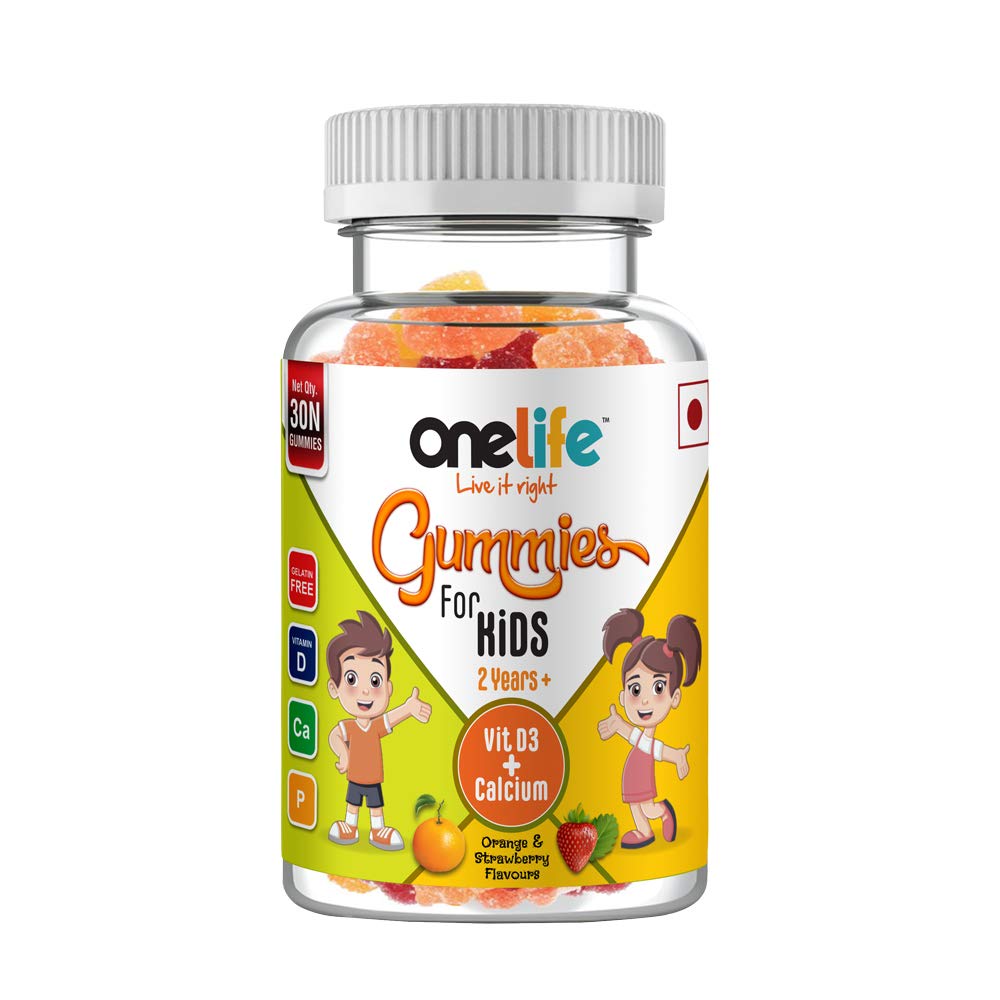 Buy Onelife Veg Gummies Calcium + D2, Delecious Mango and Strawberry