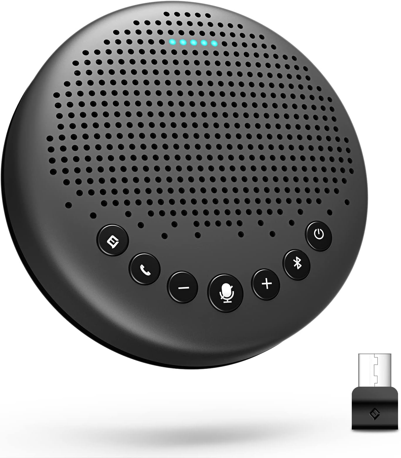 Conference Speaker and Microphone - EMEET Luna 360° Voice Pickup w/Noise Reduction/Mute/Indicator USB Bluetooth Speakerphone w/Dongle for 8 People Daisy Chain for 16 Compatible with Leading Software