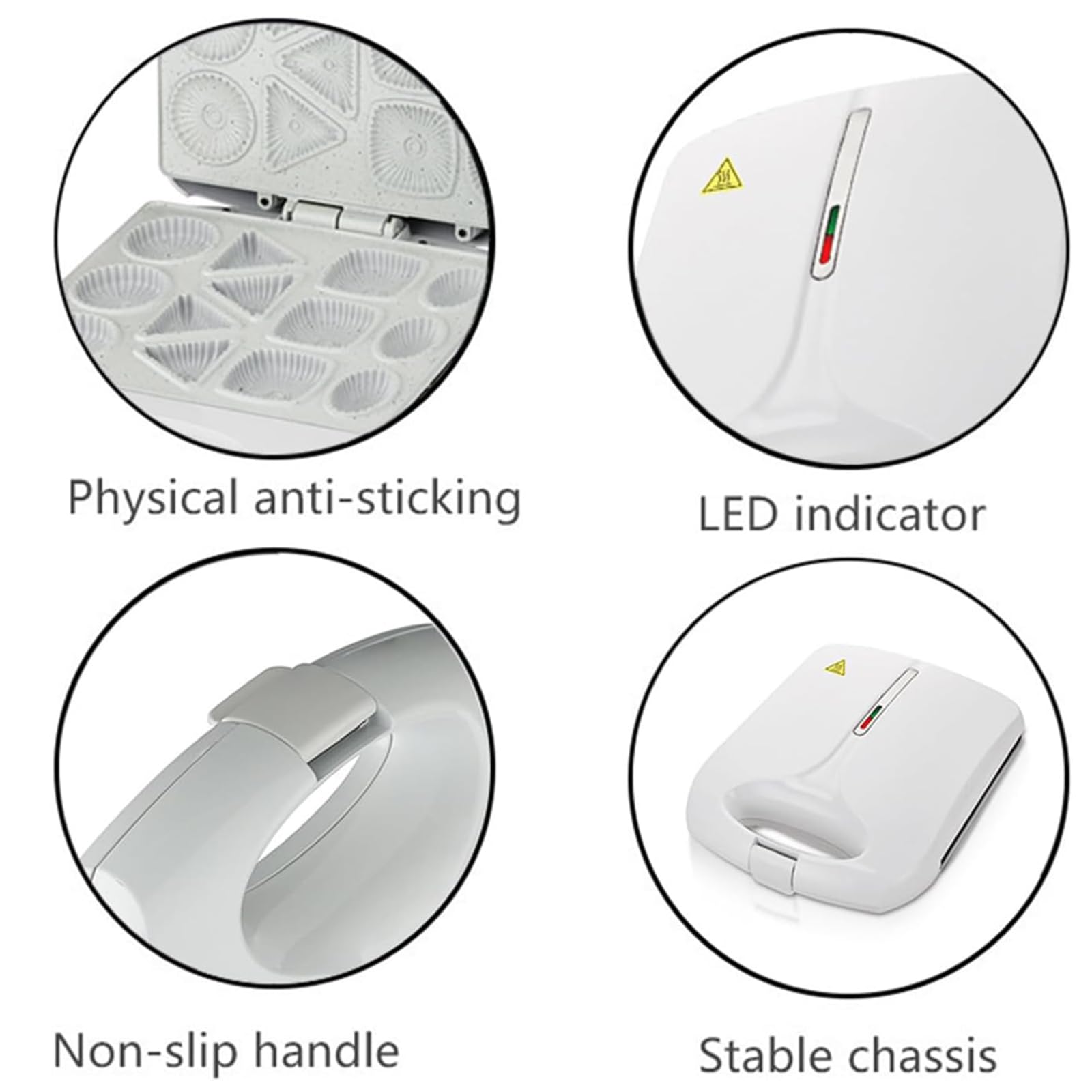 Máquina eléctrica para hacer galletas con 13 moldes y pantalla LED: antiadherente, 4 formas para hacer panqueques/galletas