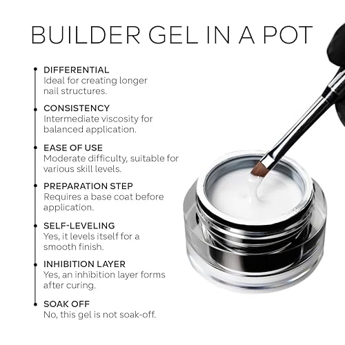 Miniatura 5 de PINK MASK Builder Gel in a Pot 1.06 oz (30 g), no leche, extensión de uñas o fortalecedor en una olla, gel duro para uñas, esculpir uñas de acrílico