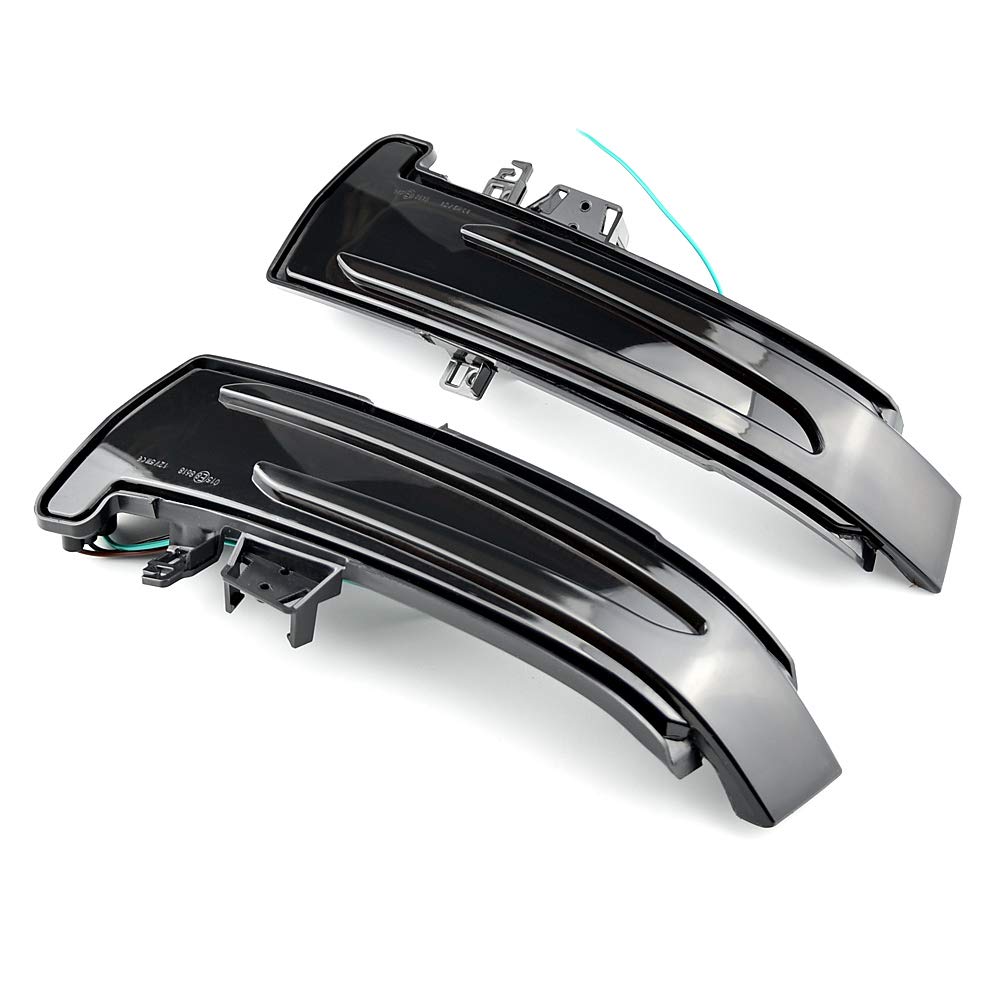 2pz Lampeggiatori Sequenziali Dinamici Compatibili con Be-nz W204 CLA A B C E S GLA GLK CLS Classe W176 W212 LED Specchietto Laterale Luce Indicatore di Direzione Assemblaggio-Blu+Giallo