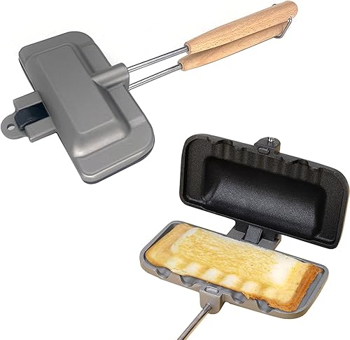 Sartén de doble cara sartén de aluminio abatible antiadherente de doble cara para panqueques de desayuno