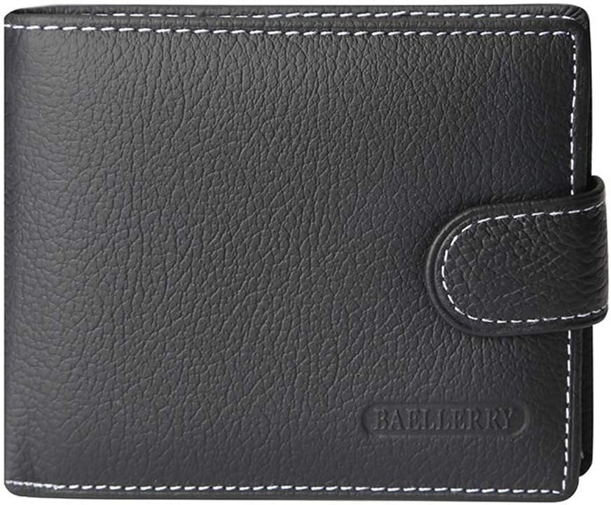RFID Blocking Bifold Snap Closure Wallet With Coin Zipper Pocket For Men