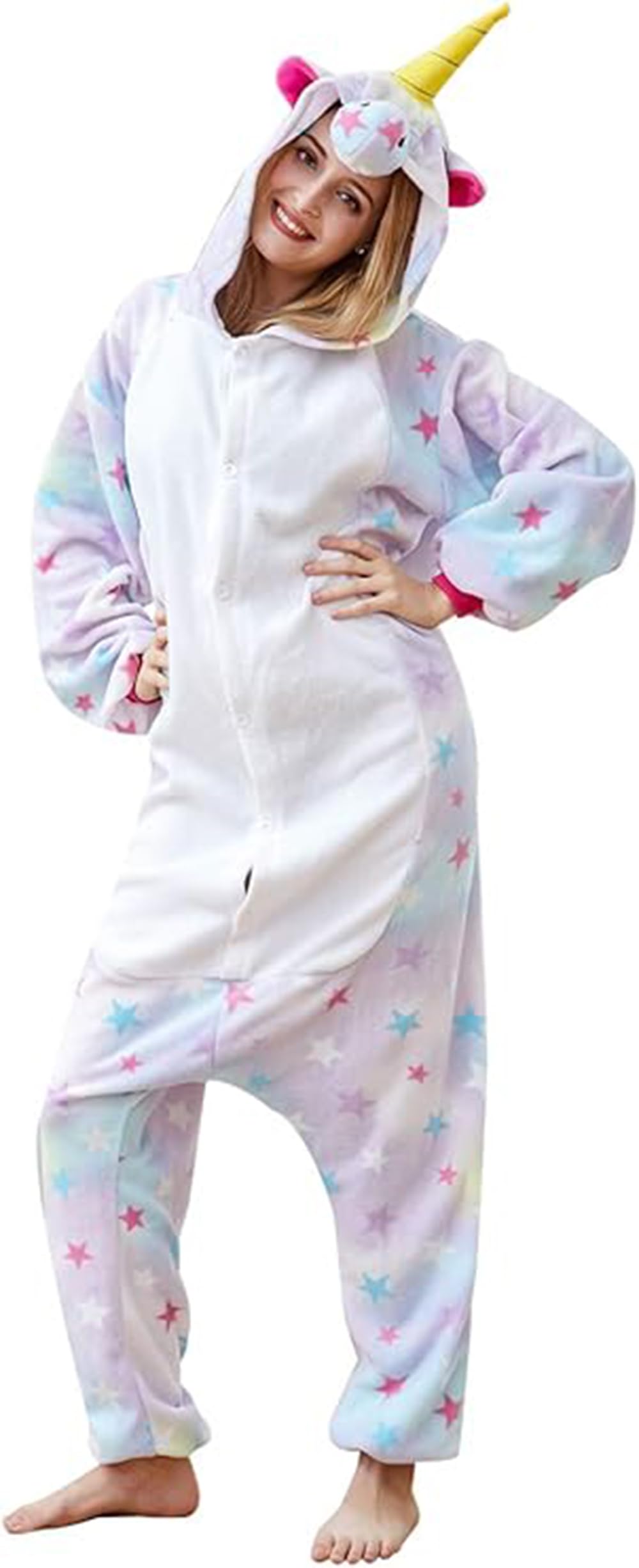 Unicorn Onesie Adult, Unisex Animal Cosplay Pajamas, Christmas and Halloween Costume