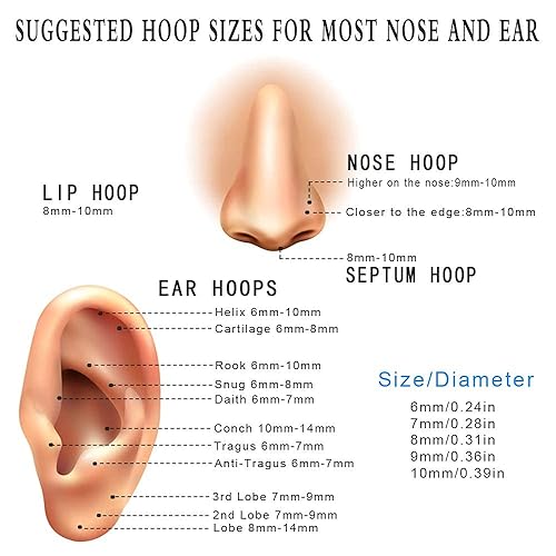 Miniatura 2 de Small Unisex Cartilage Hoop Earrings,316L Surgical Stainess Steel Huggie Hoop Earrings for Helix Lobes Hinged Sleeper Earrings for Men